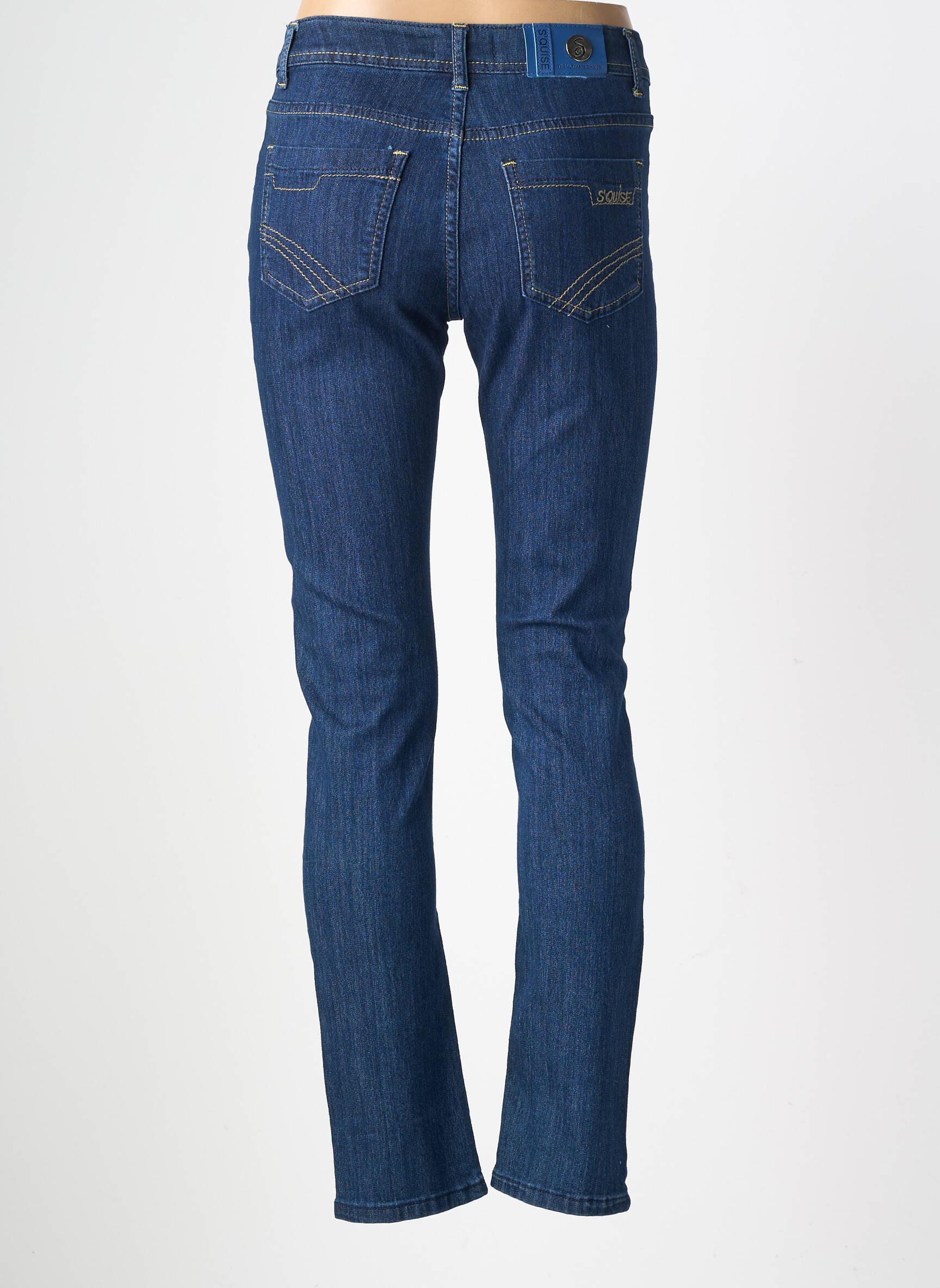 Jeans coupe slim tissage brut taille normale bleu GEVANA femme