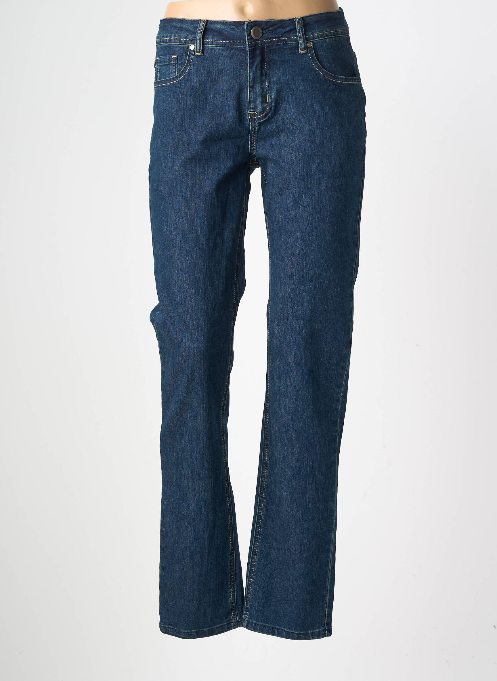 Jeans coupe droite taille normale taille normale bleu GEVANA femme
