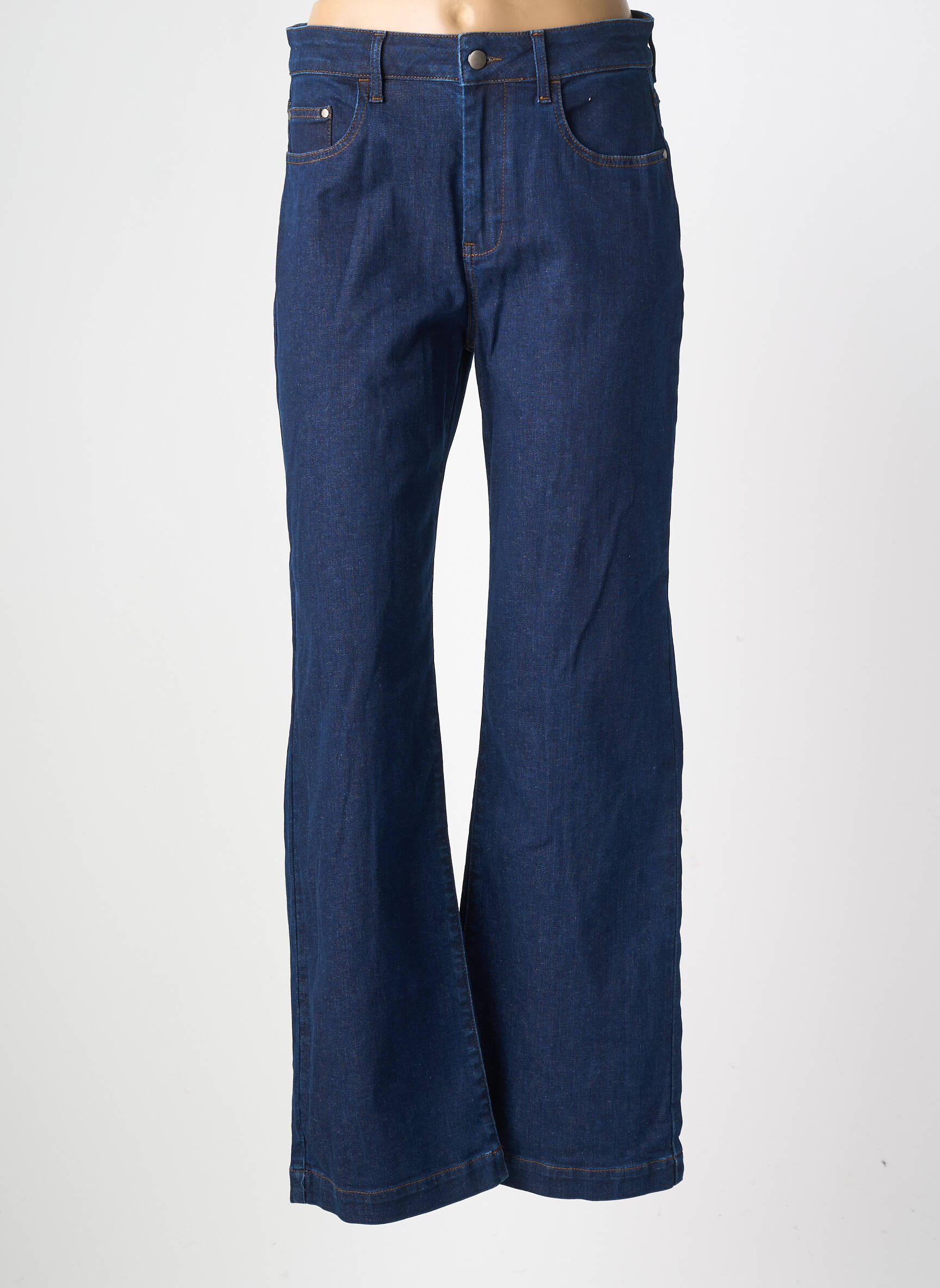 Jeans coupe droite stretch taille normale bleu GEVANA femme