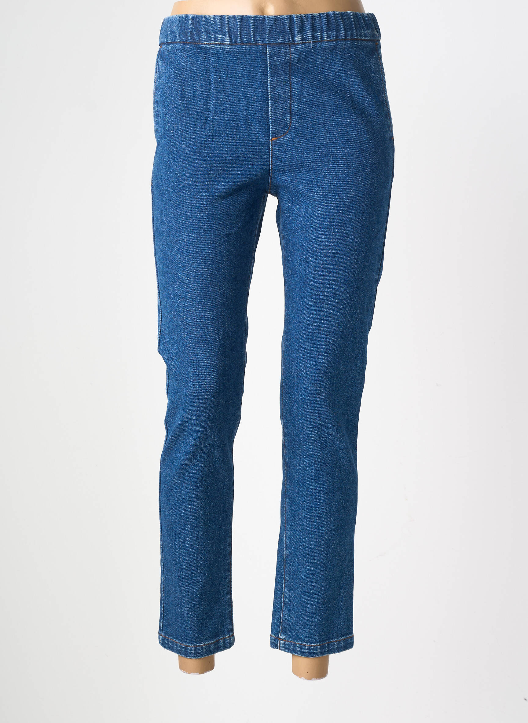 Jeans coupe slim tissage brut taille normale bleu GEVANA femme