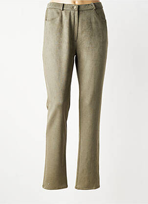 Pantalon slim stretch taille normale vert GEVANA femme