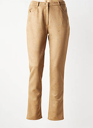 Pantalon slim stretch taille normale marron GEVANA femme