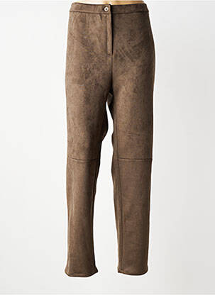 Pantalon slim taille élastique taille normale marron GEVANA femme