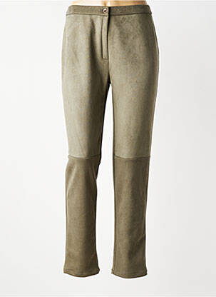 Pantalon slim taille élastique taille normale vert GEVANA femme