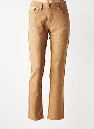 Pantalon slim stretch taille normale marron GEVANA femme