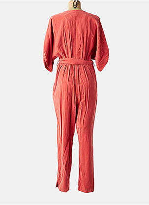 Combi-pantalon fermeture boutonnée sur le devant manches 3/4 orange DIVILUNE femme