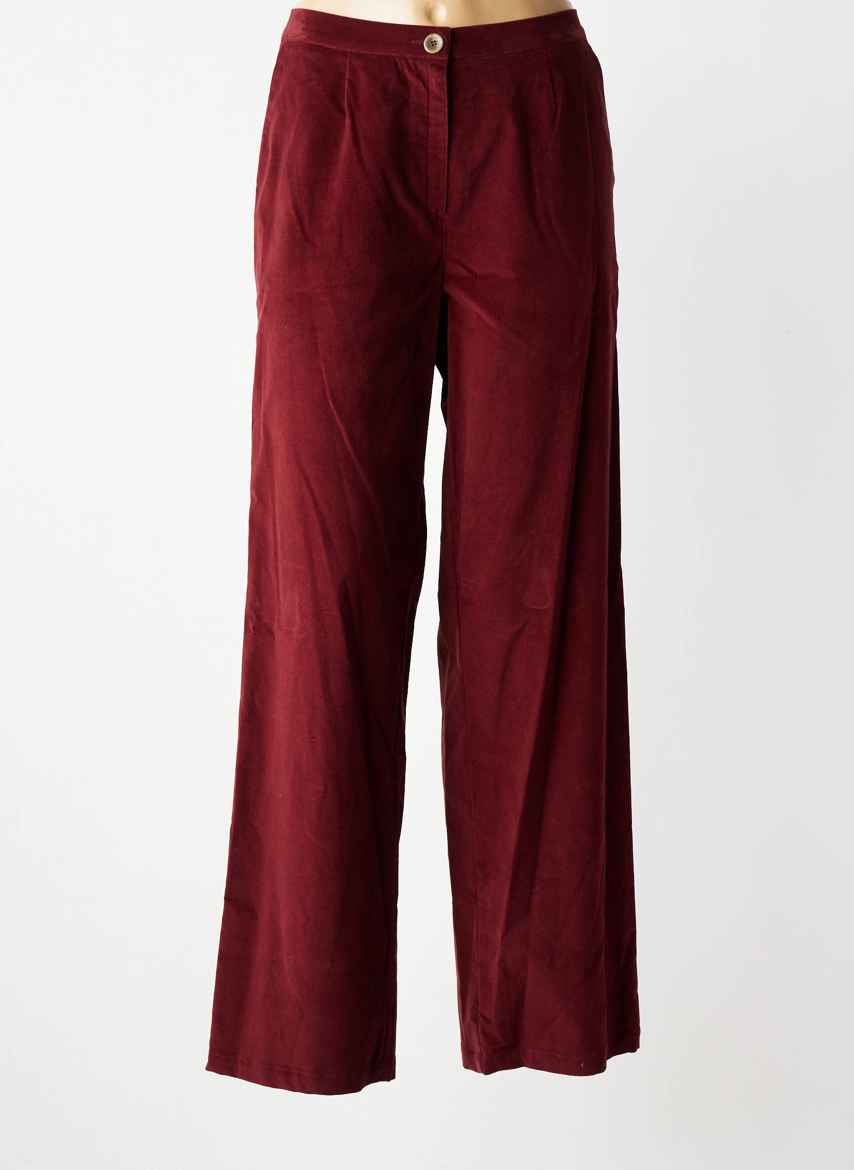 Pantalon droit stretch taille normale rouge GEVANA femme