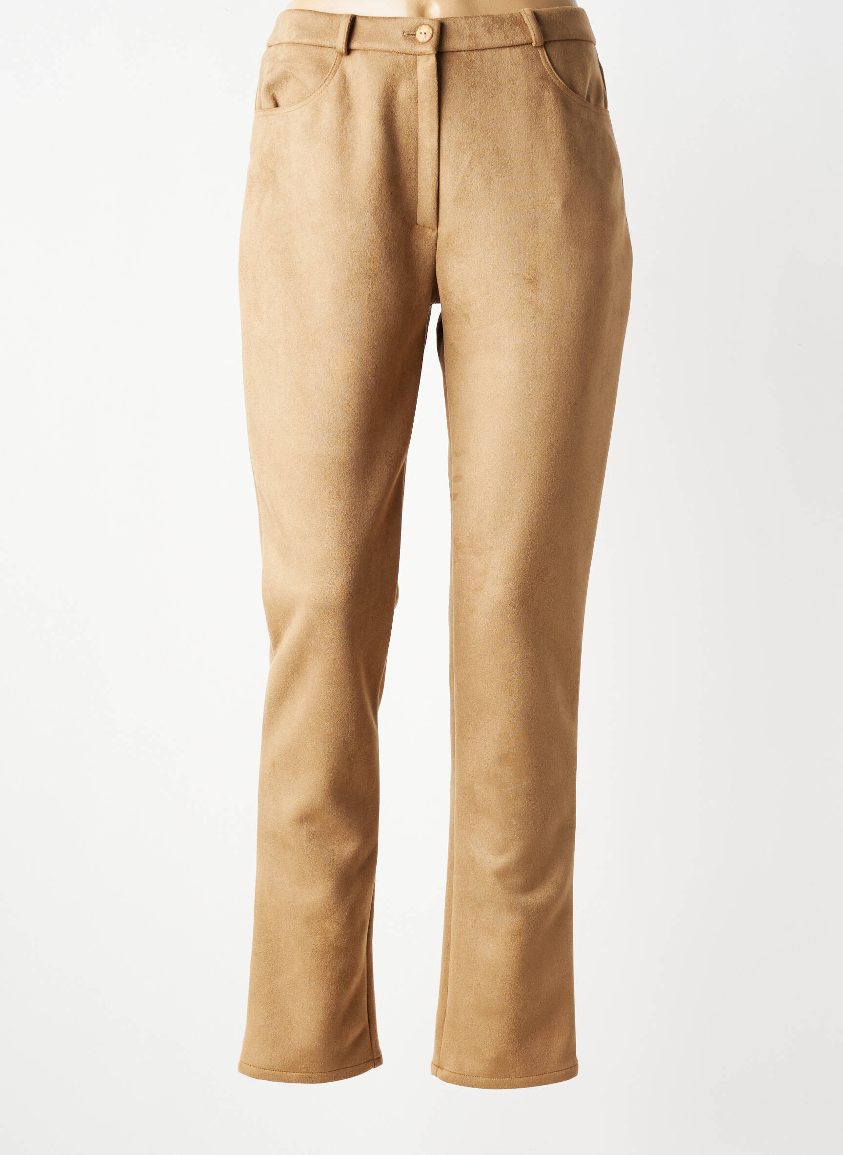Pantalon slim stretch taille normale marron GEVANA femme