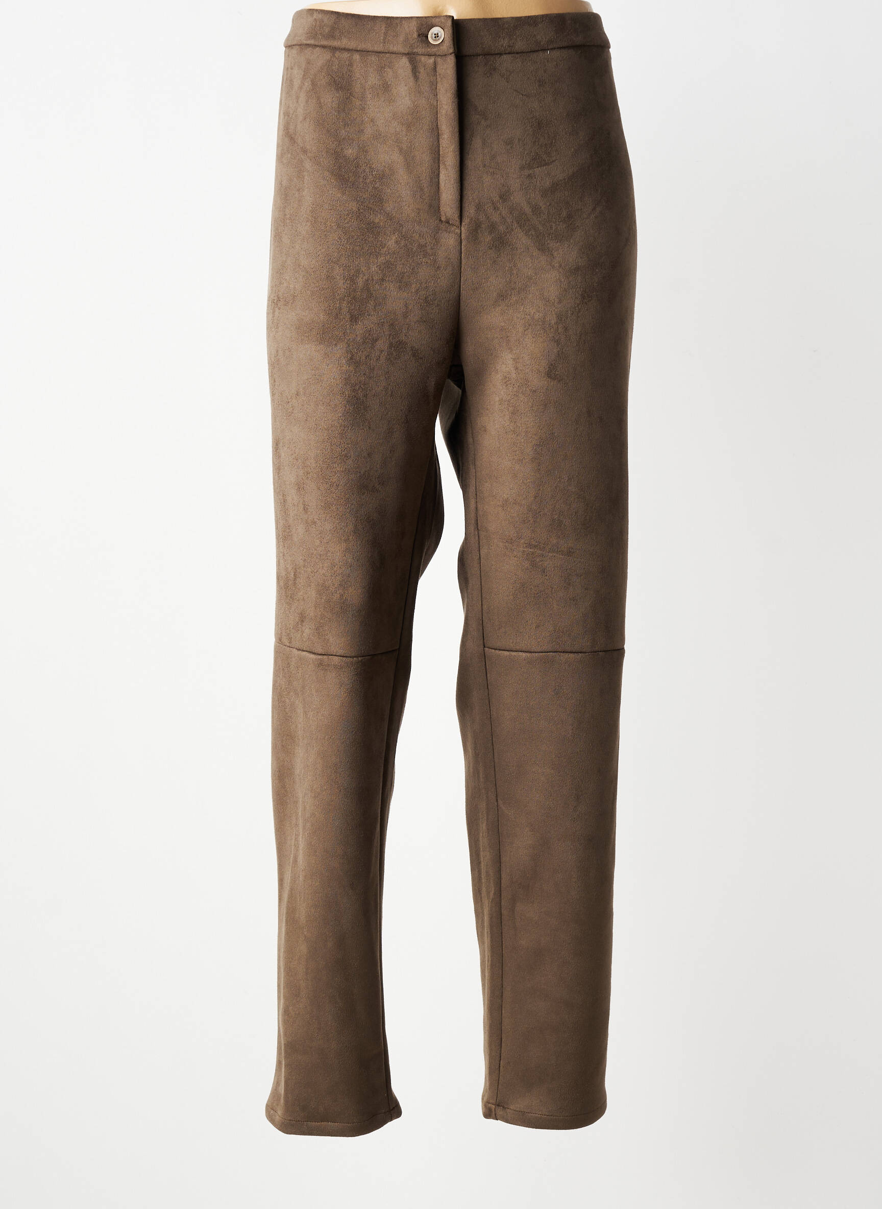 Pantalon slim taille élastique taille normale marron GEVANA femme