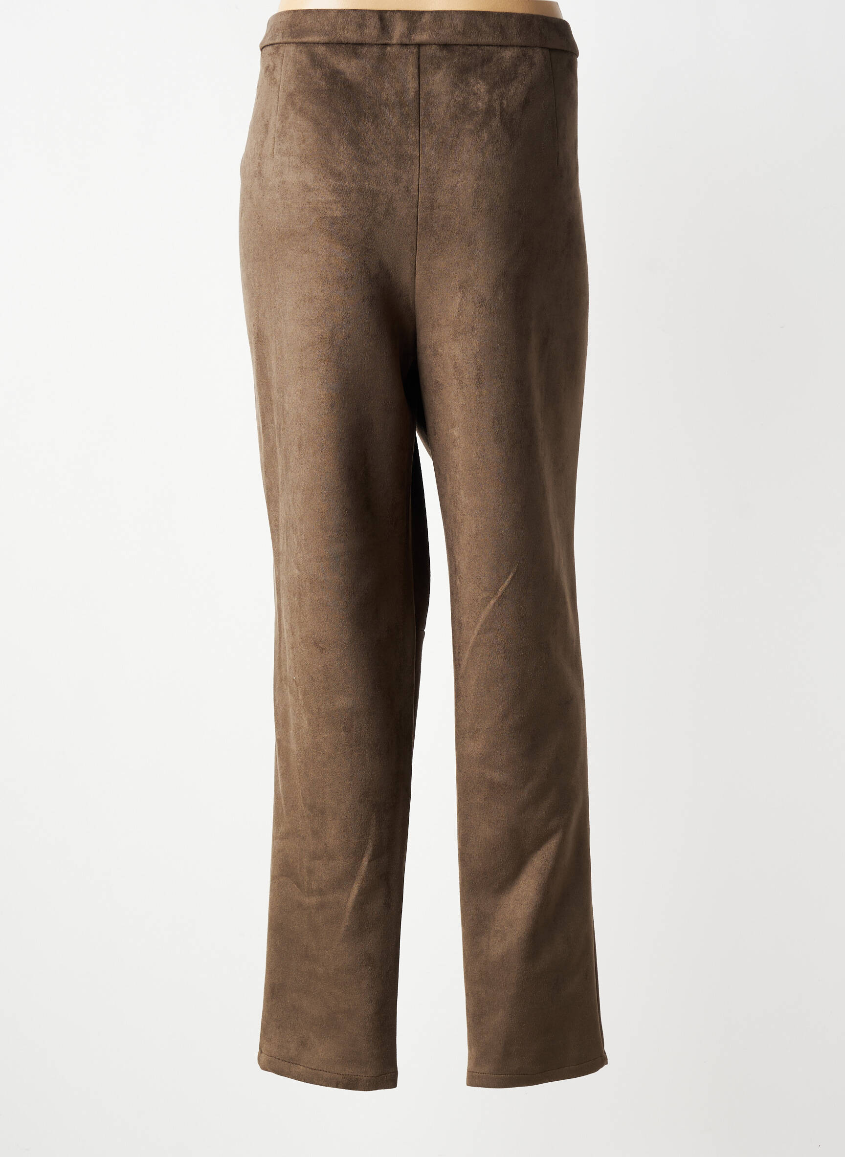 Pantalon slim taille élastique taille normale marron GEVANA femme