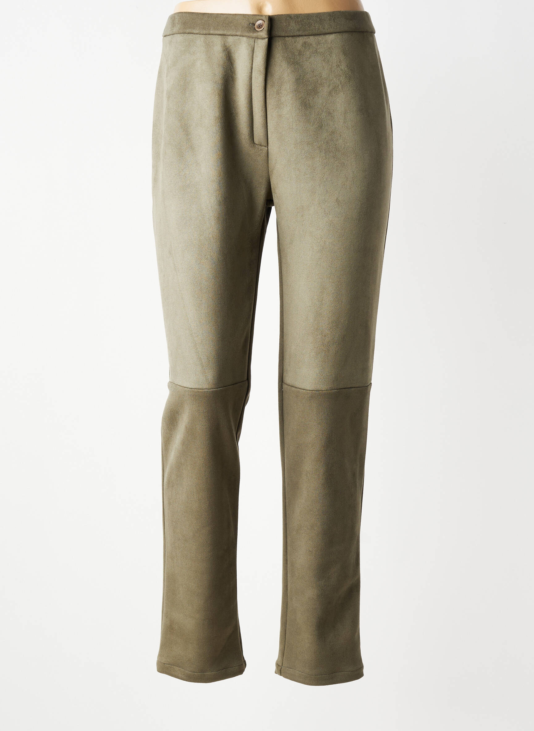 Pantalon slim taille élastique taille normale vert GEVANA femme