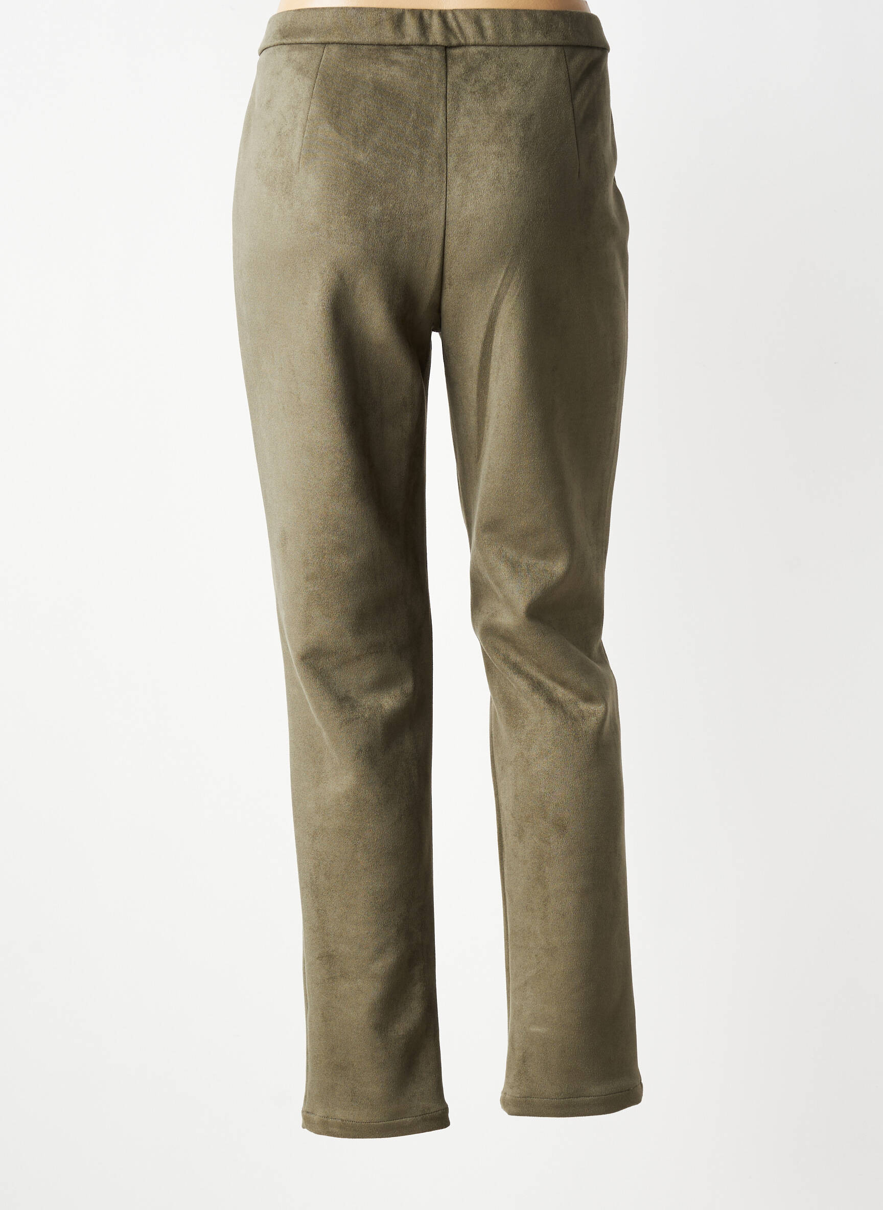 Pantalon slim taille élastique taille normale vert GEVANA femme