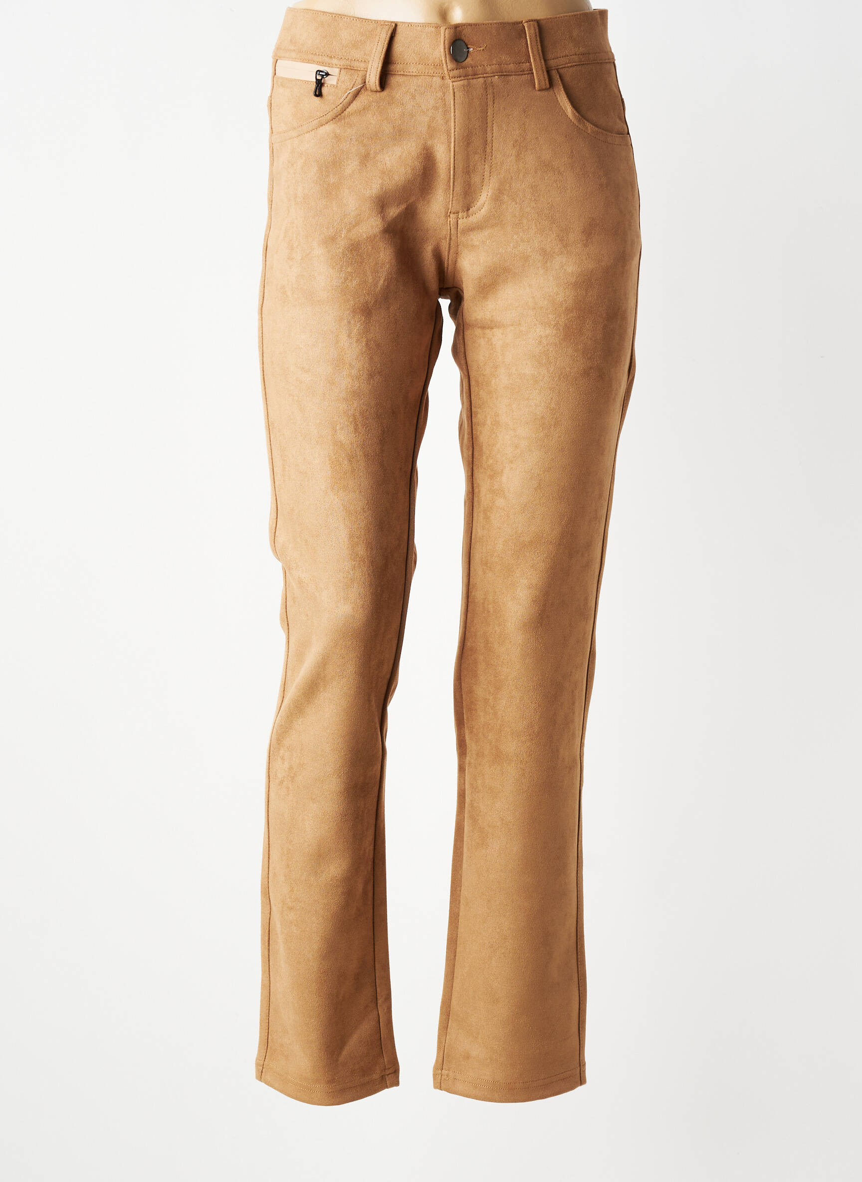 Pantalon slim stretch taille normale marron GEVANA femme