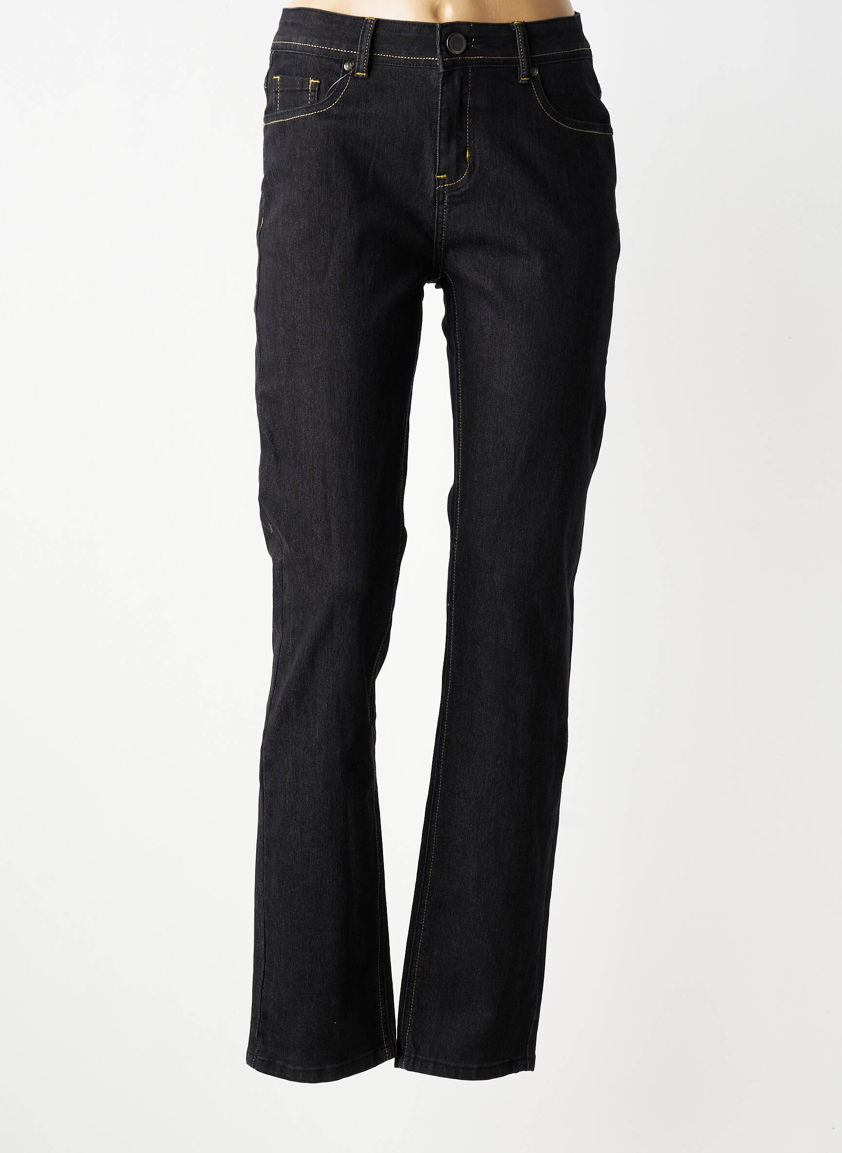 Jeans coupe slim stretch taille normale noir GEVANA femme