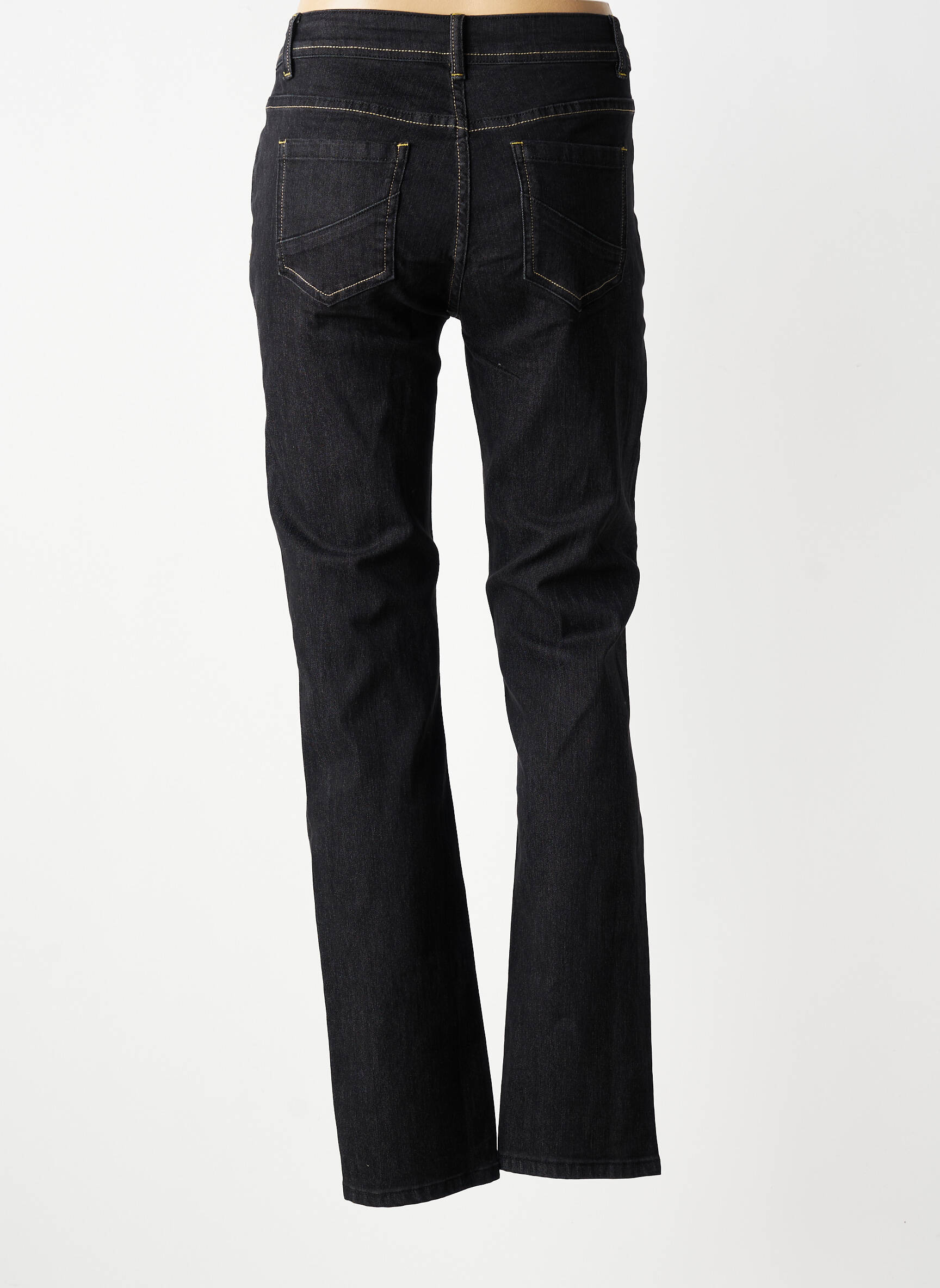 Jeans coupe slim stretch taille normale noir GEVANA femme