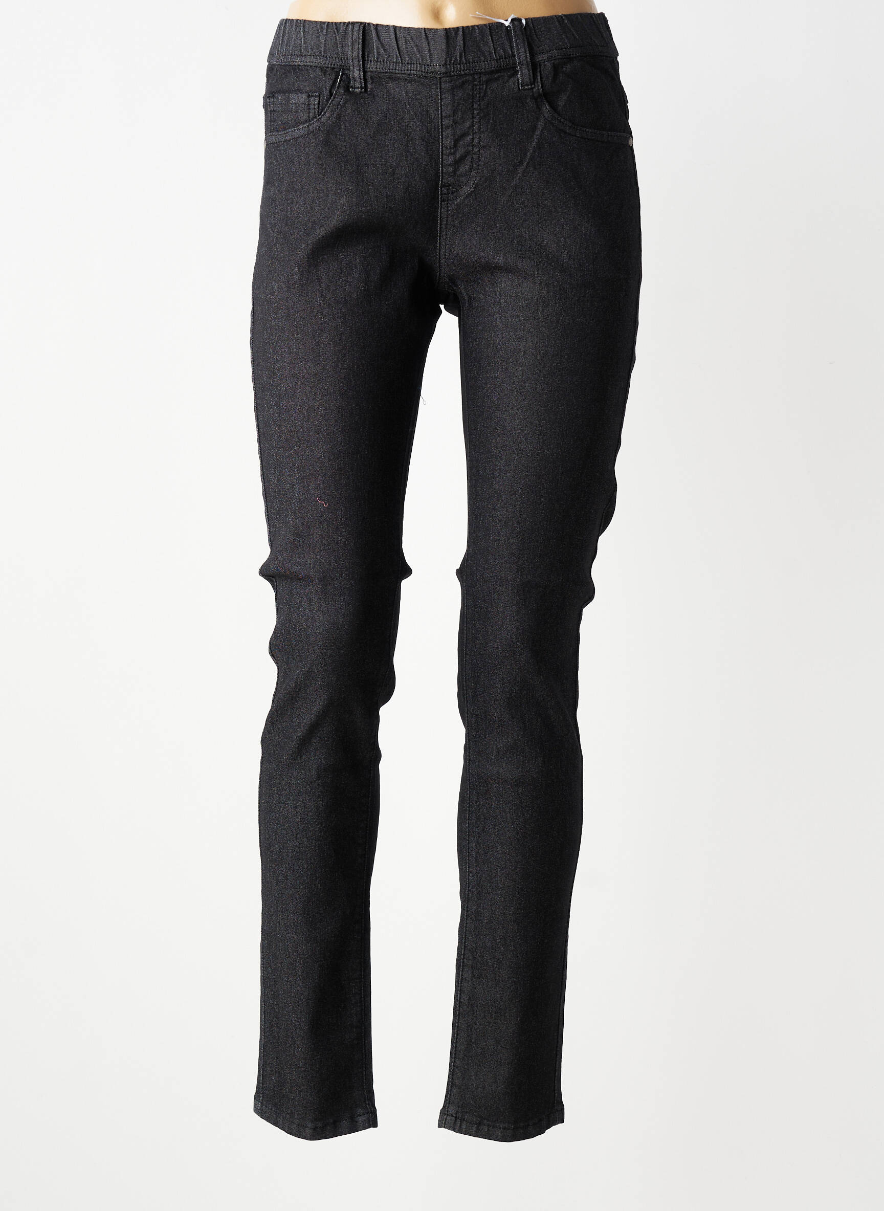 Jeans coupe slim stretch taille normale noir GEVANA femme