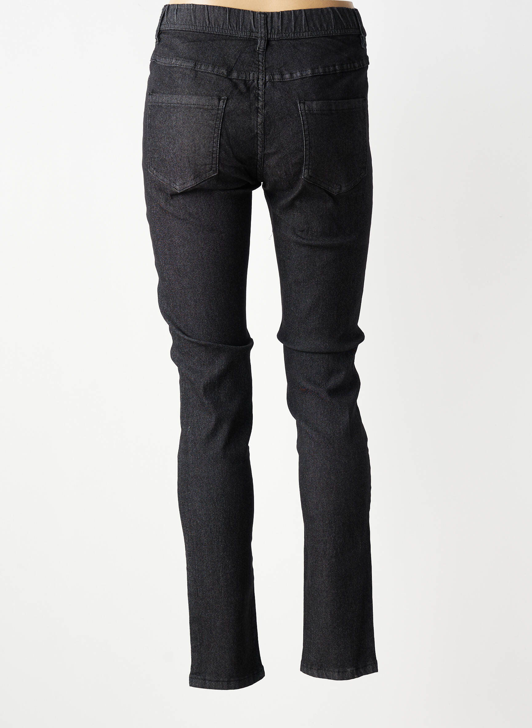 Jeans coupe slim stretch taille normale noir GEVANA femme