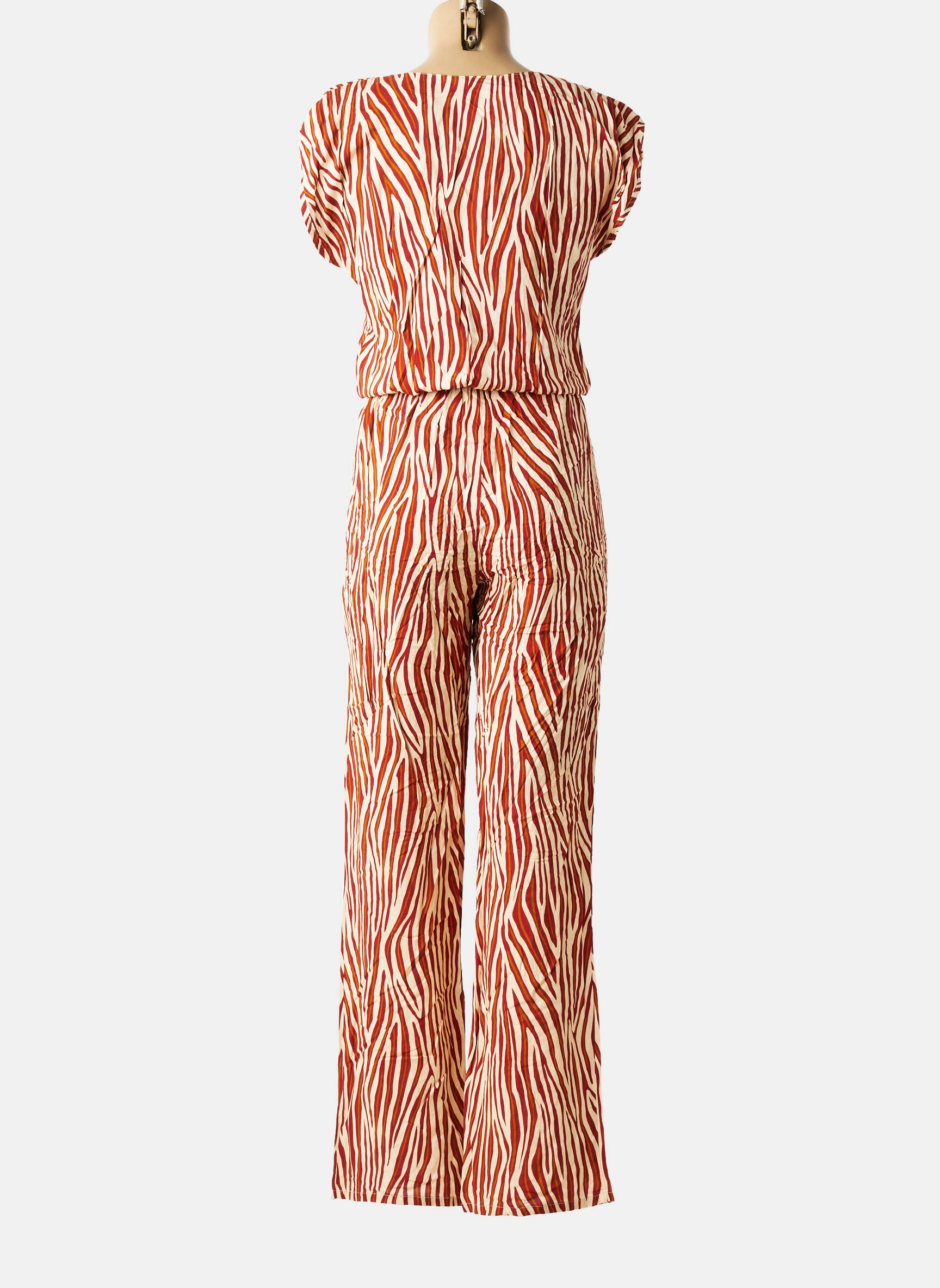 Combi-pantalon fermeture boutonnée sur le devant manches courtes marron GEVANA femme