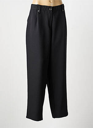 Pantalon droit tissage popeline taille normale noir VETISTYLE femme