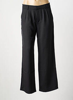 Pantalon large tissage crêpe taille haute noir JCL femme