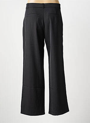 Pantalon large tissage crêpe taille haute noir JCL femme