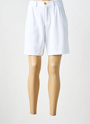 Bermuda taille haute taille haute blanc SUN VALLEY femme