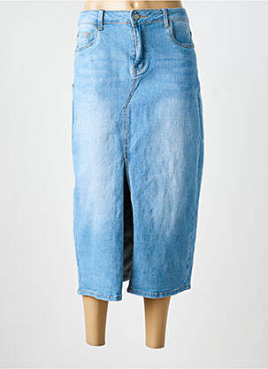 Jupe longue coupe droite bleu ANA LUCY femme