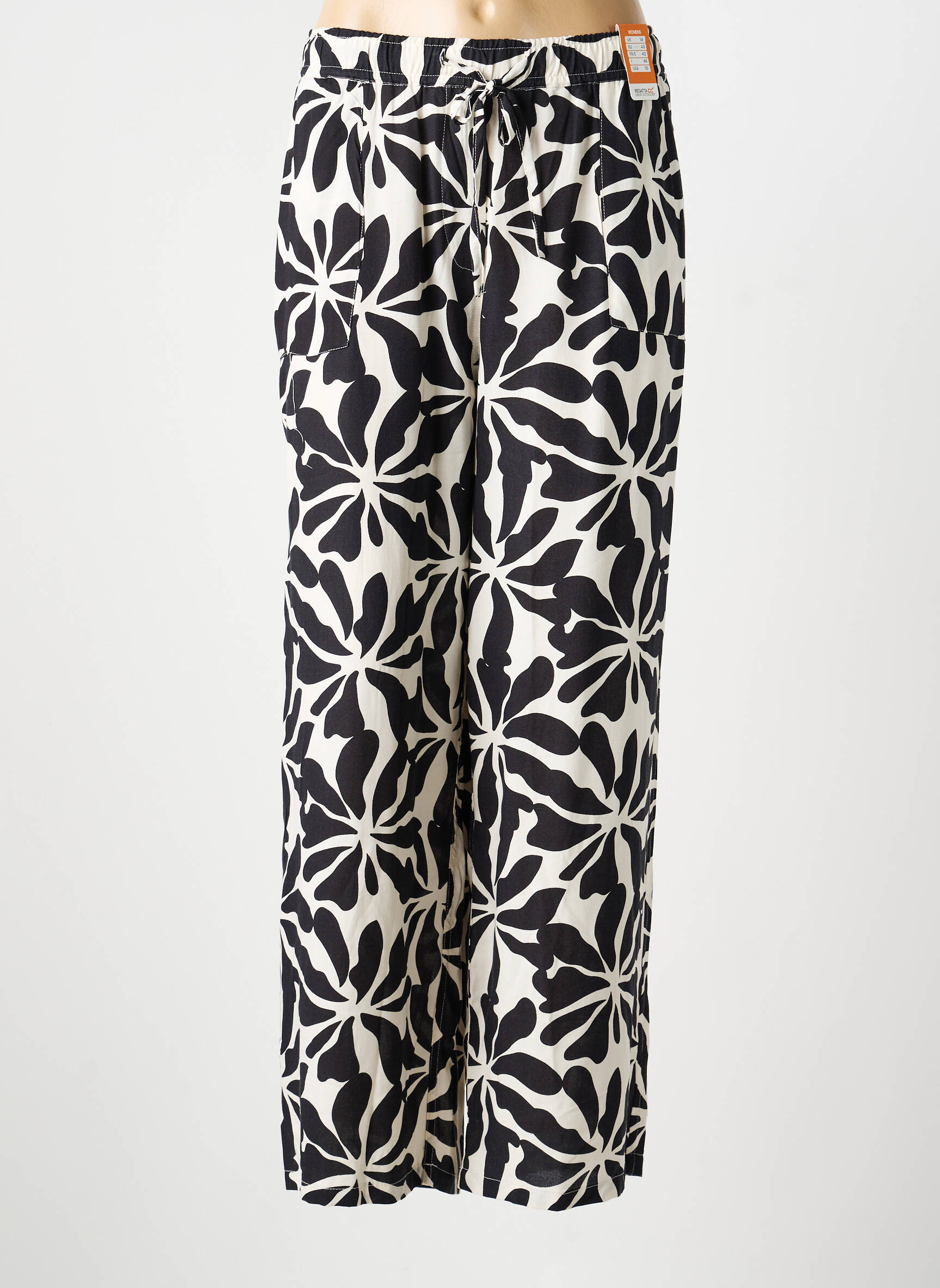Pantalon large tissage popeline taille normale noir REGATTA femme