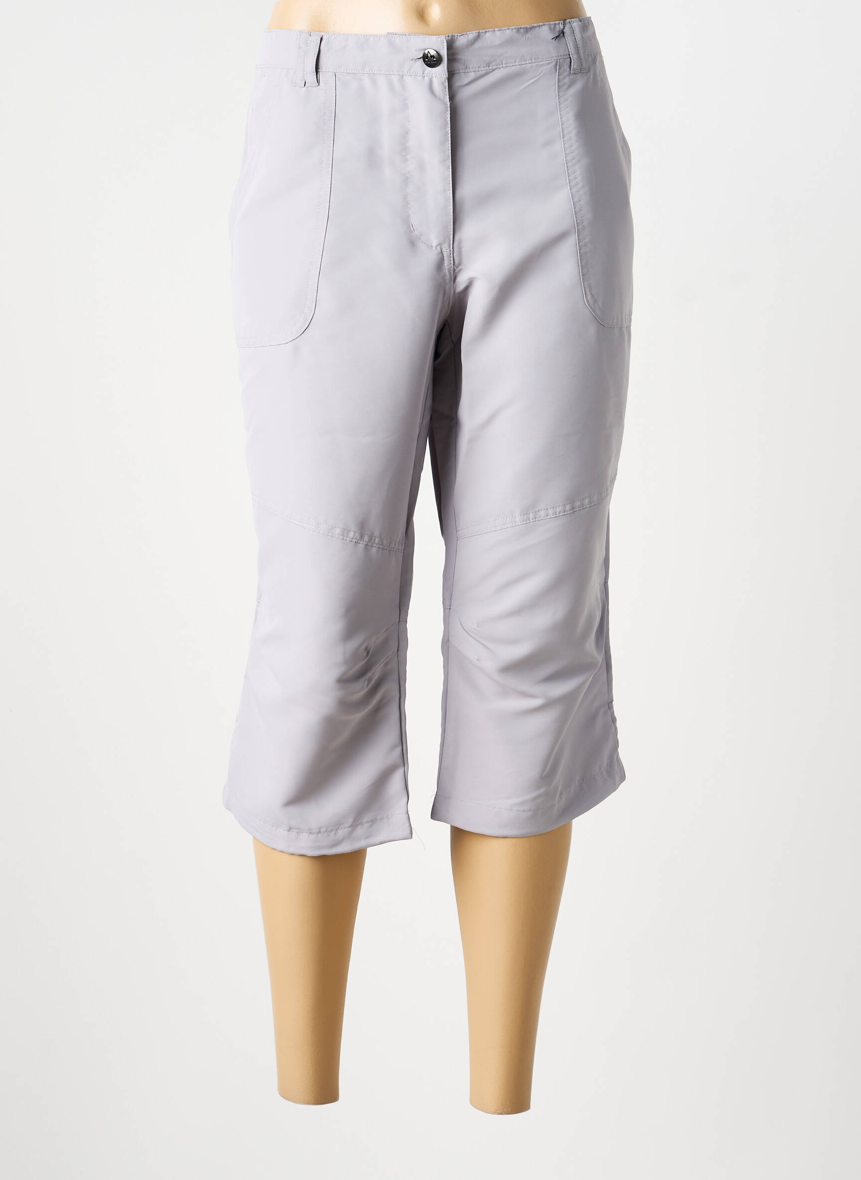 Pantacourt coupe droite taille normale gris MC KINLEY femme