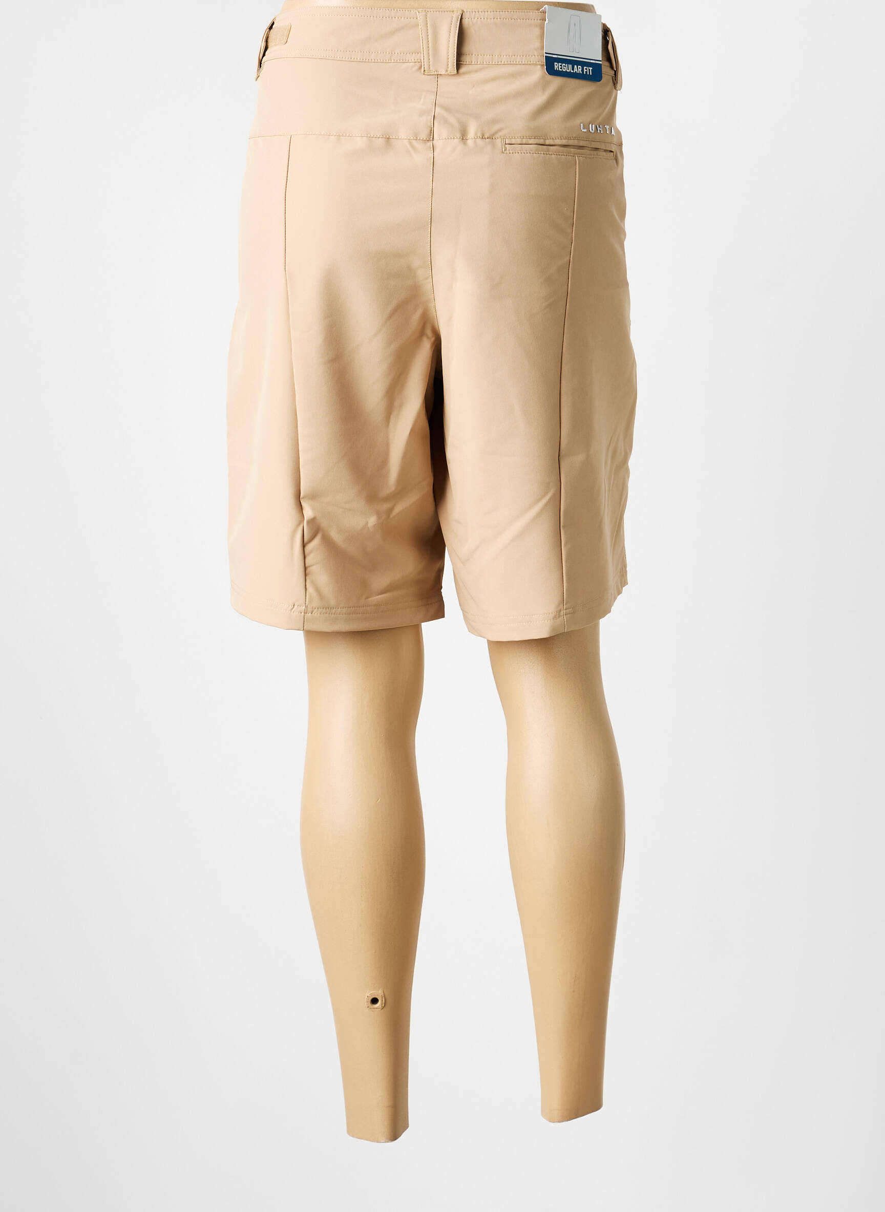 Bermuda tissage popeline taille normale beige LUTHA femme