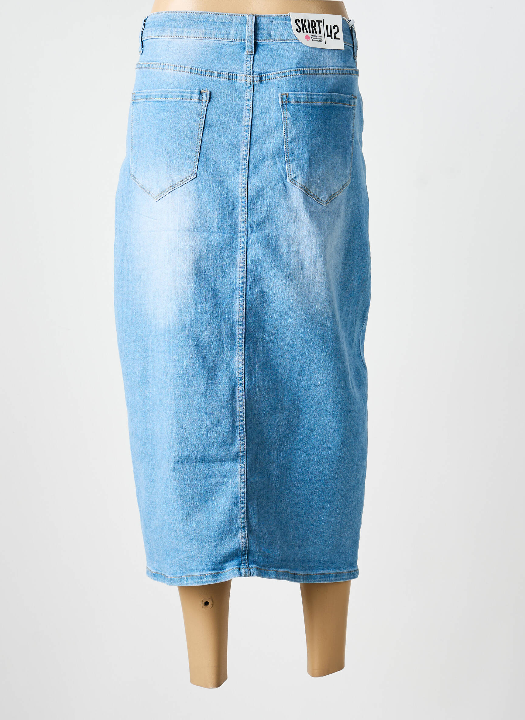 Jupe longue coupe droite bleu ANA LUCY femme