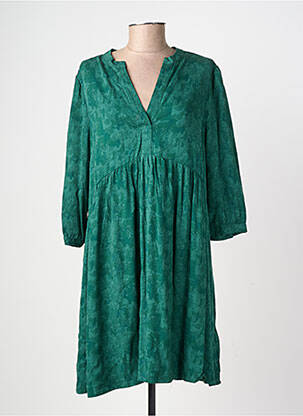 Robe courte manches 3/4 manches 3/4 vert FIREFLY femme