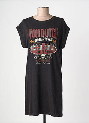 Robe courte manches courtes manches courtes noir VON DUTCH femme
