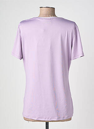 T-shirt col v manches courtes violet LUTHA femme