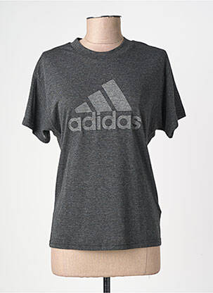 T-shirt sérigraphie manches courtes gris ADIDAS femme