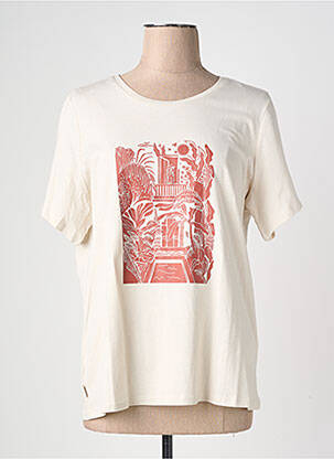 T-shirt coupe droite manches courtes beige SUN VALLEY femme