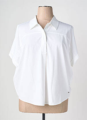Chemisier manches courtes manches courtes blanc LUTHA femme