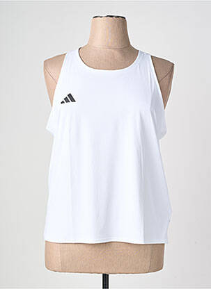 Débardeur stretch sans manche blanc ADIDAS femme