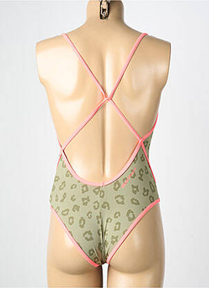 Maillot de bain 1 pièce effet matière satinée vert WATTS femme