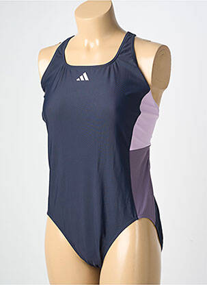 Maillot de bain 1 pièce effet matière satinée bleu ADIDAS femme