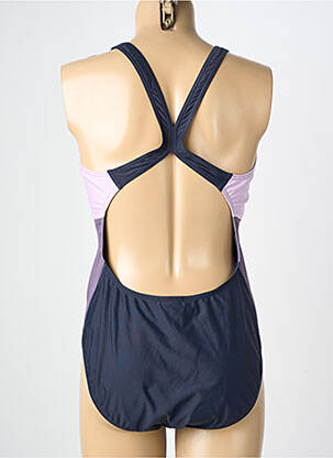 Maillot de bain 1 pièce effet matière satinée bleu ADIDAS femme