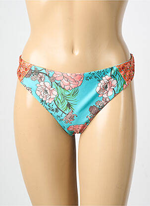 Bas de maillot de bain imprimé fleurs culotte bleu SUPERDRY femme