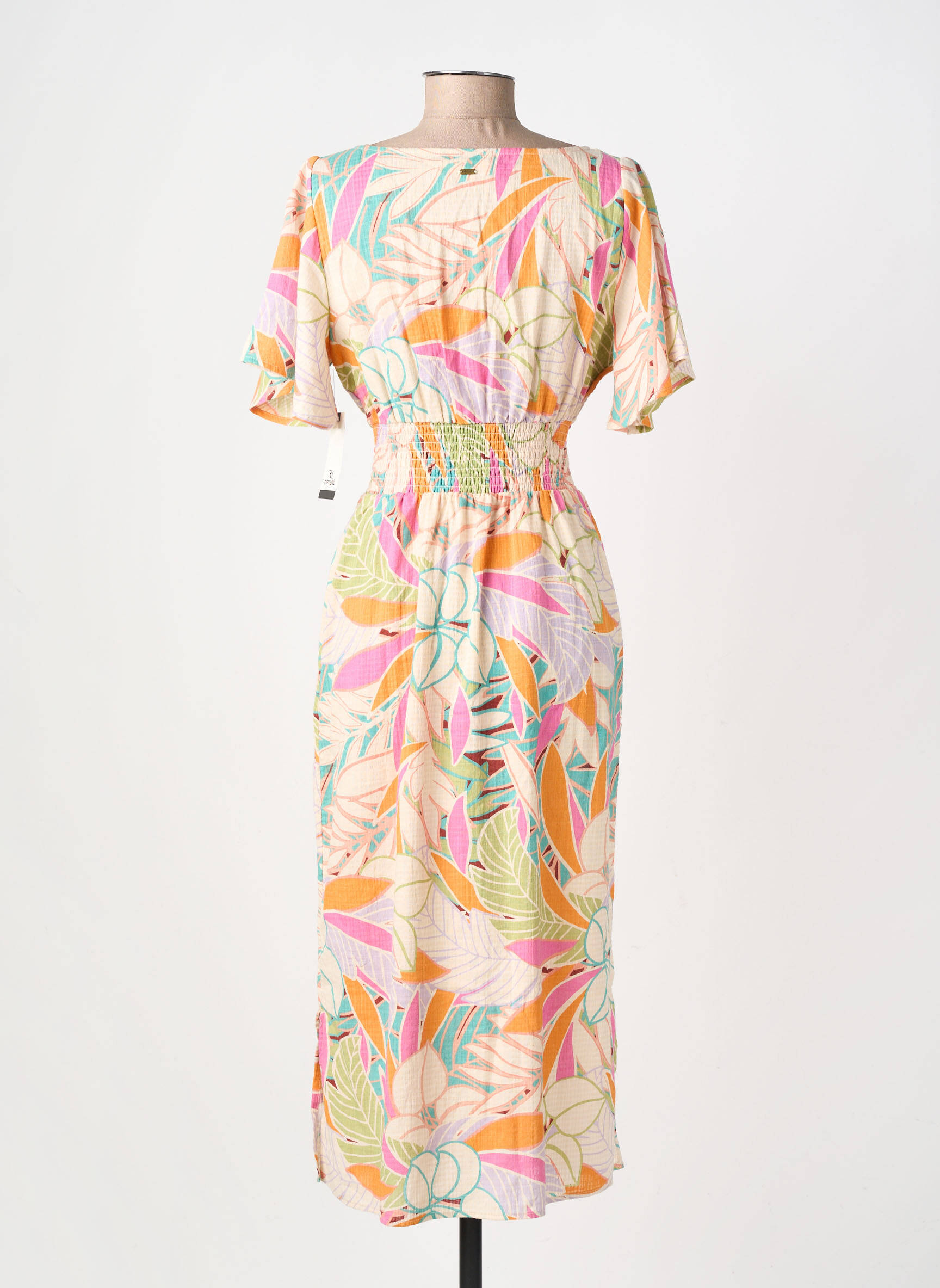 Robe longue manches courtes manches courtes beige RIP CURL femme