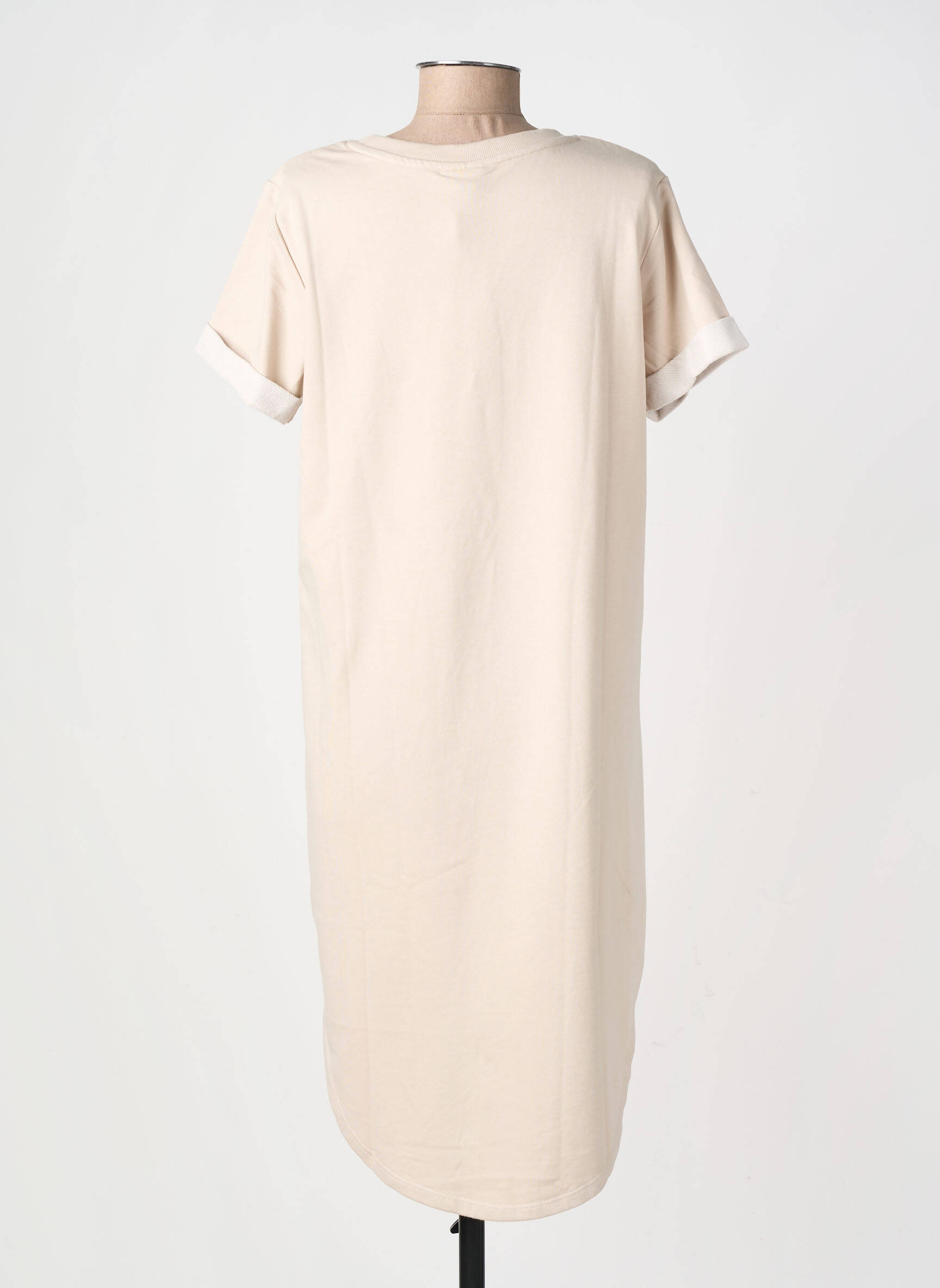 Robe mi-longue manches courtes manches courtes beige JACQUELINE DE YONG femme