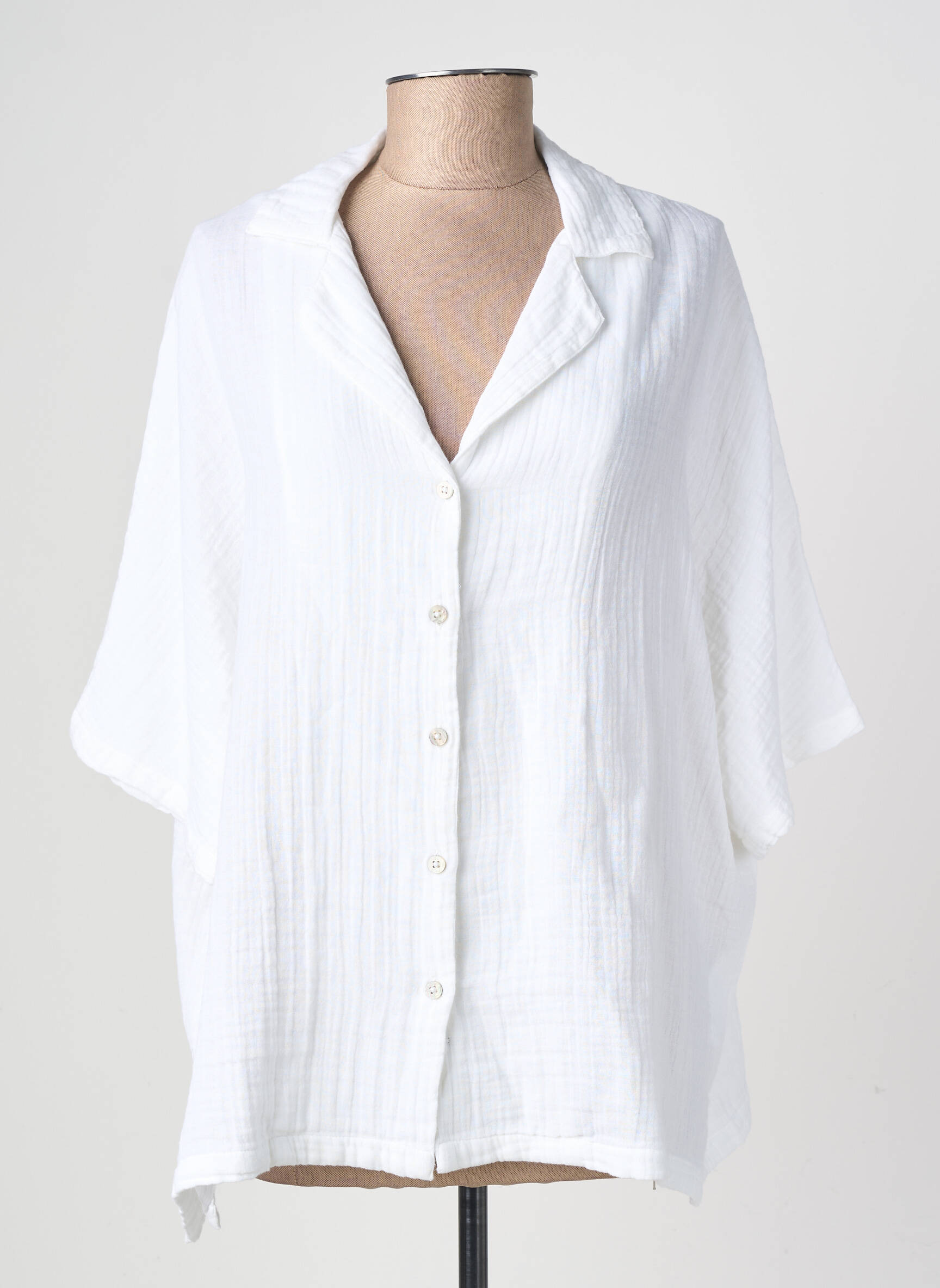 Chemisier manches courtes manches courtes blanc RIP CURL femme