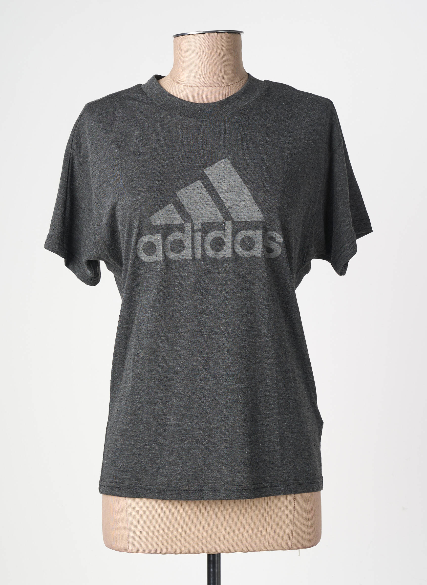 T-shirt sérigraphie manches courtes gris ADIDAS femme