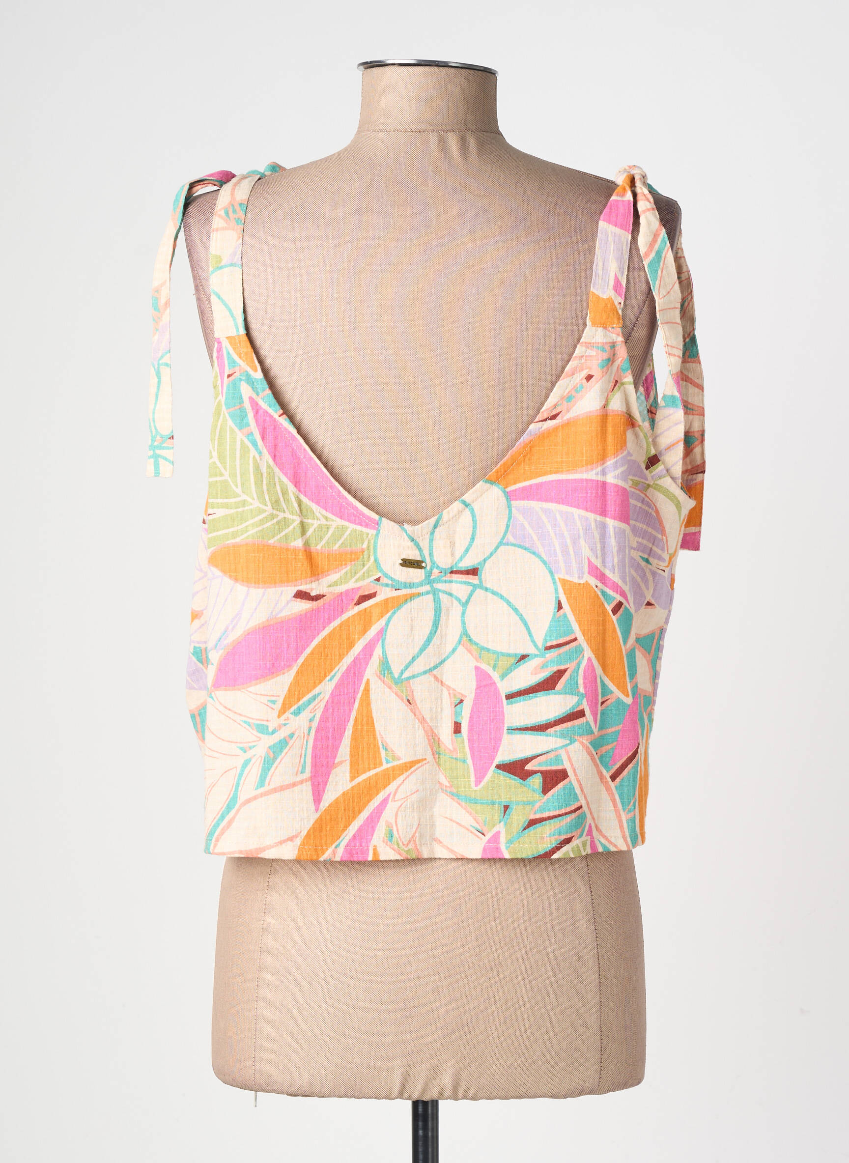 Top col v fines bretelles beige RIP CURL femme