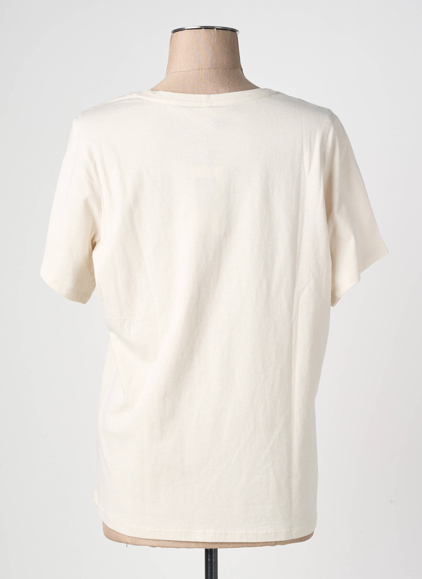 T-shirt coupe droite manches courtes beige SUN VALLEY femme