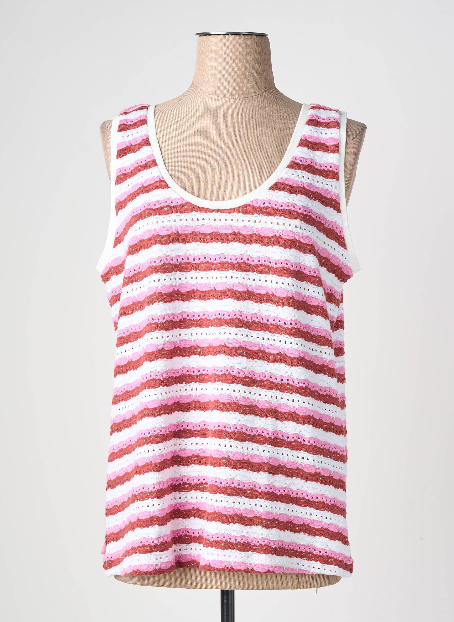 Top stretch sans manche rose SUN VALLEY femme