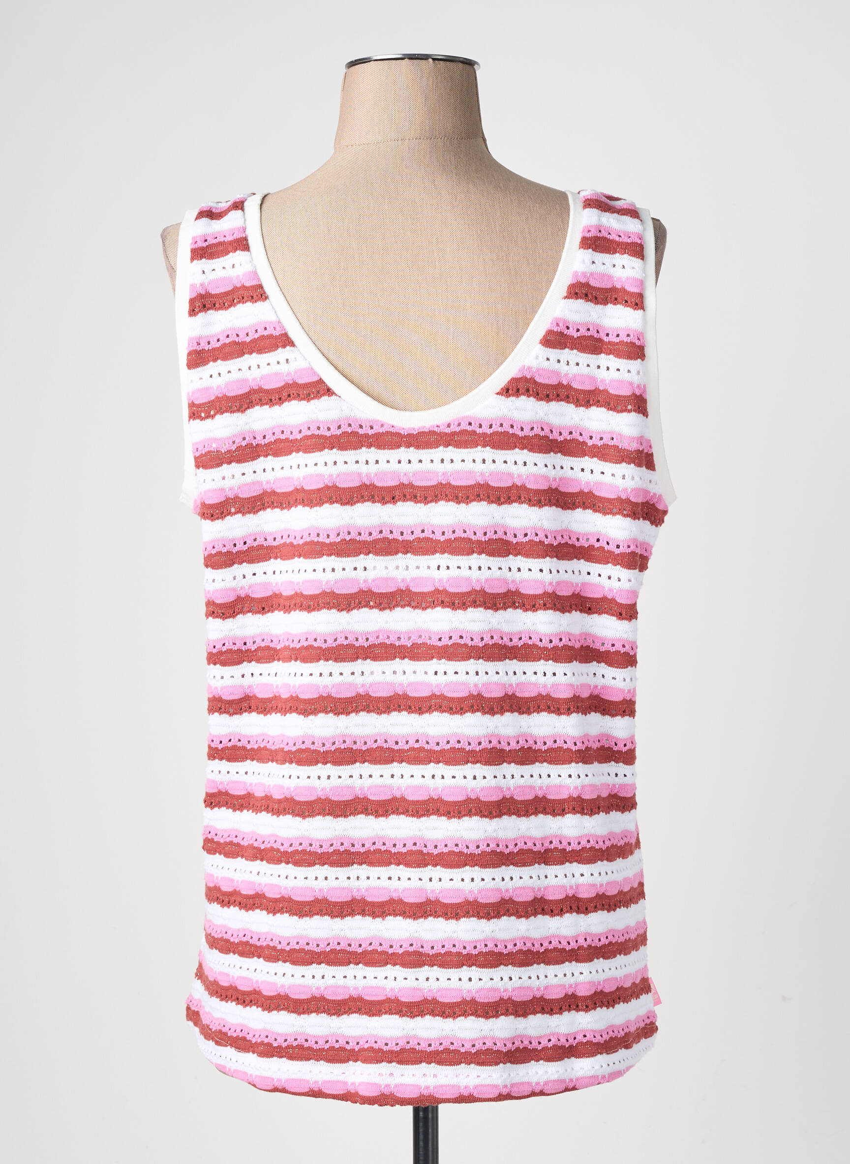 Top stretch sans manche rose SUN VALLEY femme